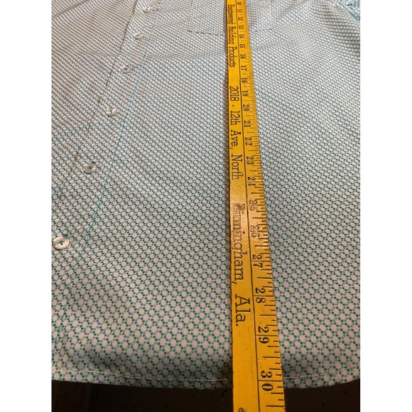 Nick Graham Everywhere Mens 2XL Teal Micro Dot Short Sleeve Button Down Shirt - Picture 2 of 7